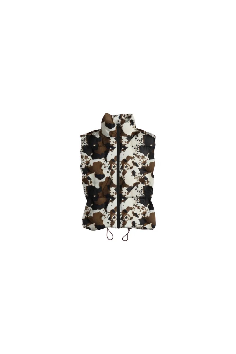 Fluffy Brown Cowhide Vest, Size: S/M