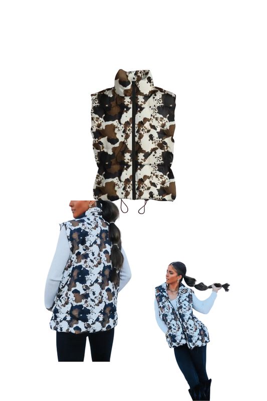 Fluffy Brown Cowhide Vest