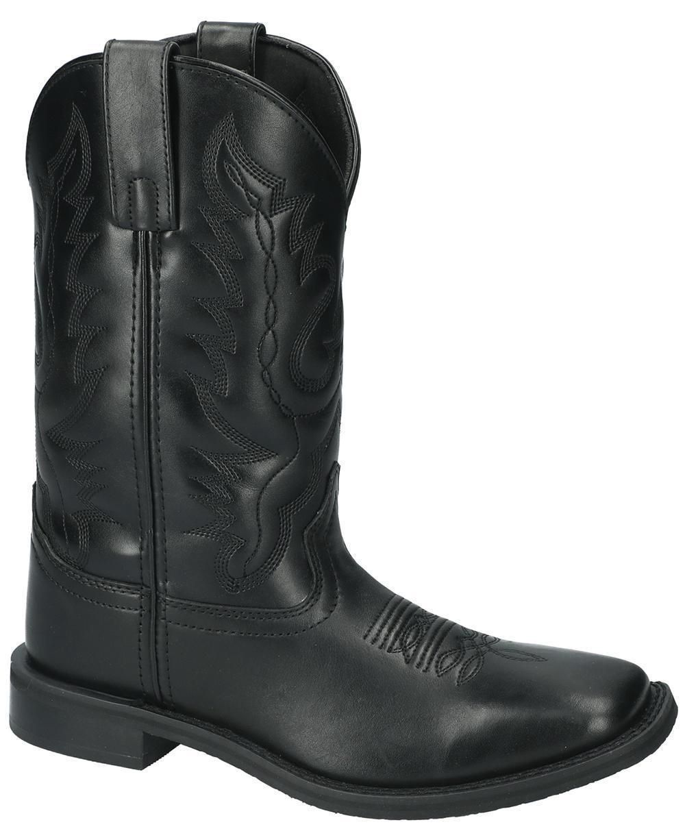 Outlaw Black/Black Distress Leather Western Boot, Size: 5.5