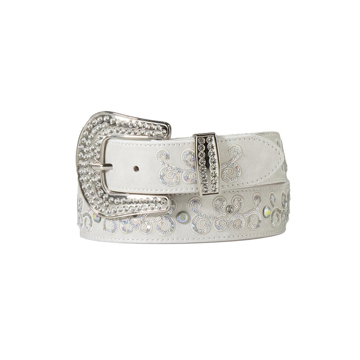 Scrolling AB Sequins White, Size: Small