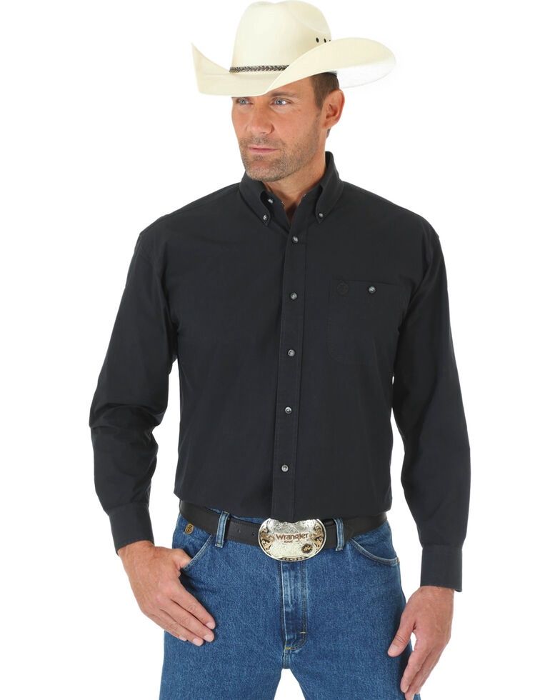George Strait Long Sleeve Button Down Shirt Solid