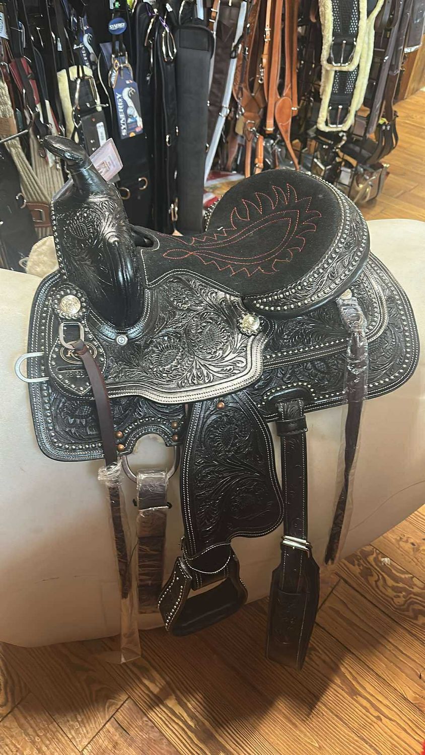 Braden Trail Saddle Youth, Oil Dye Color: Black, Size: 12&quot;