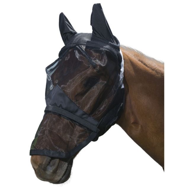 Comfort Mesh Fly Mask with Mesh Nose Horse, Breed: Horse, Color: Black