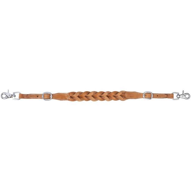 Braided Leather Wither Strap, Oil Dye Color: Light