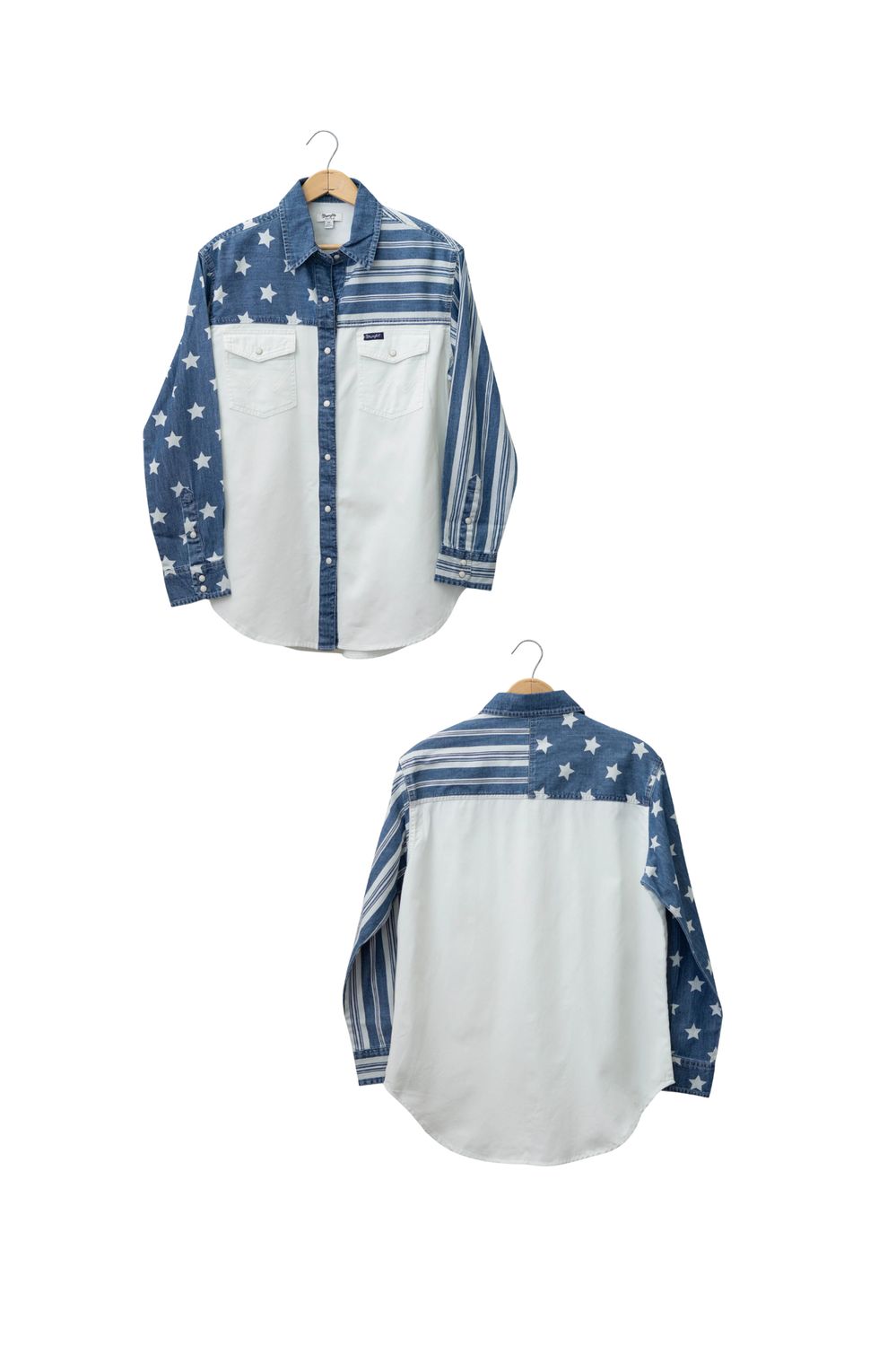 Women&#39;s Pieced Boyfriend Snap Shirt, Size: Small