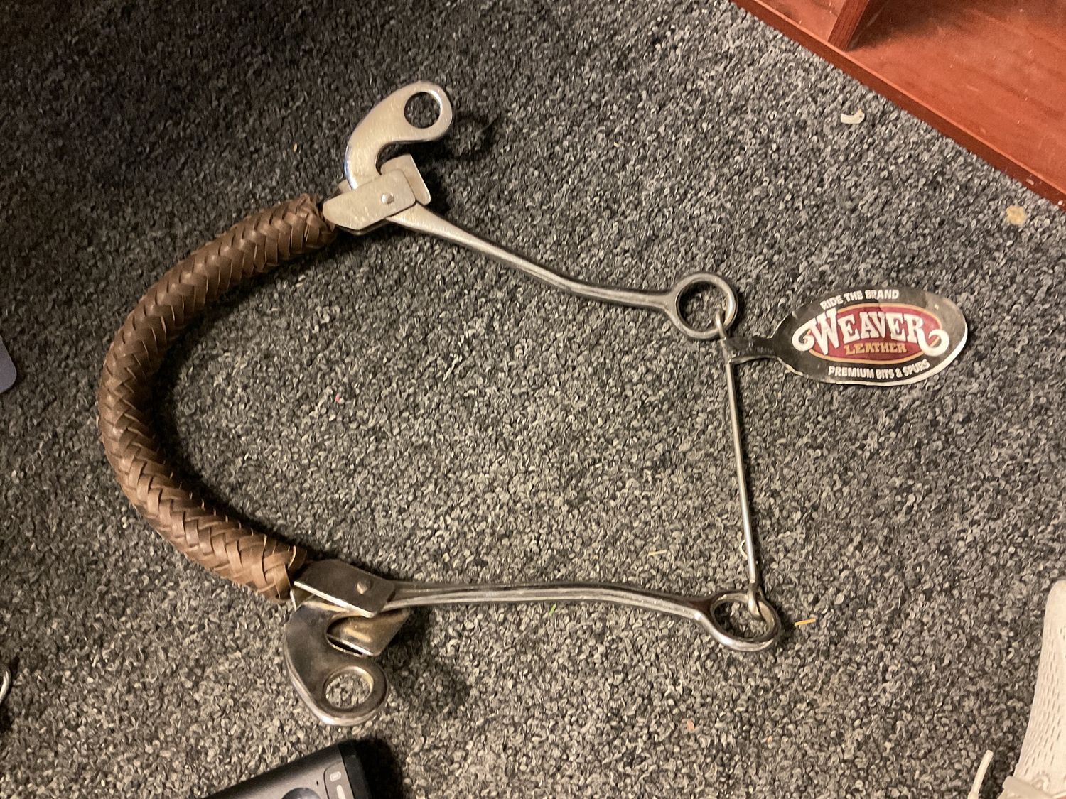 Hackamore Bit with Braided Leather Noseband