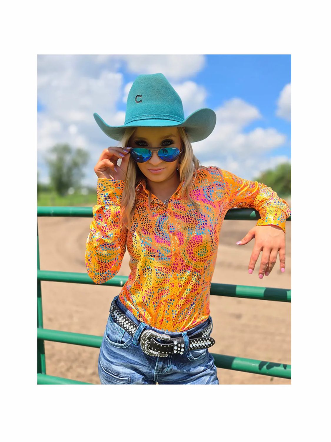 Pullover Button Up with Iridescent Print Lightweight Pullover Button Up with Iridescent Print Lightweight, Color: Iridescent Orange, Size: XXS