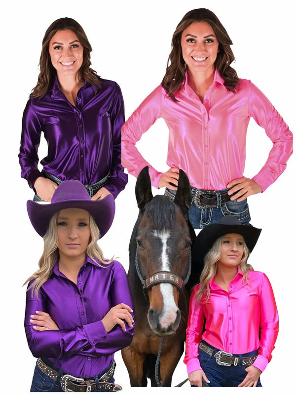 Pullover Button Up Satin Lightweight Stretch