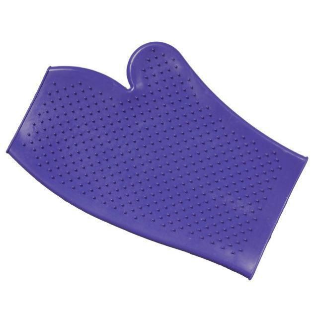Rubber Grooming Glove, Color: Purple