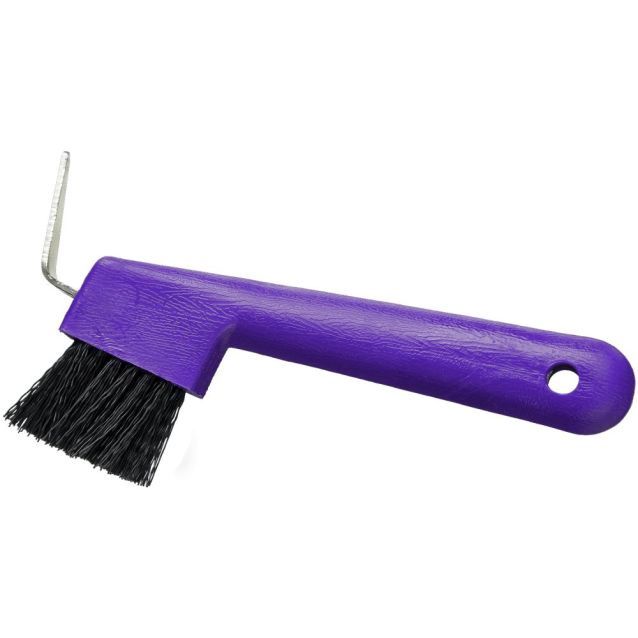Hoof Pick/Brush Combination, Color: Purple
