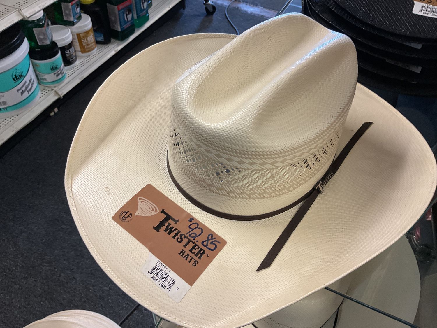 Twister Shantung Western Straw Hat 20X Shantung, Size: 7