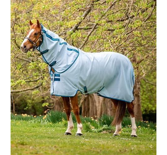 Horseware Amigo Bug Rug Fly Sheet 0G Light, Azure Blue/Navy &amp; Electric Blue