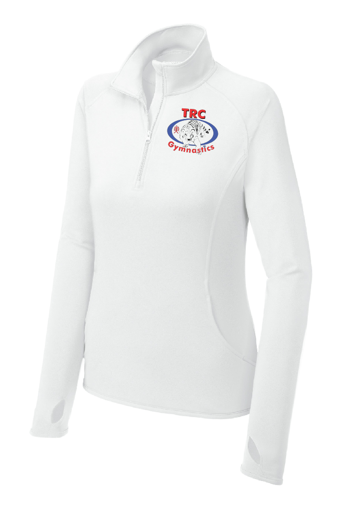 LADIES SPORT-WICK STRETCH 1/4 ZIP PULLOVER W/THUMB HOLES
