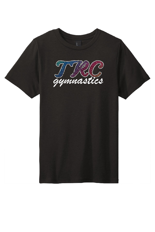 GIRLS CRYSTAL AND GLITTER TRC  BLACK TEE
