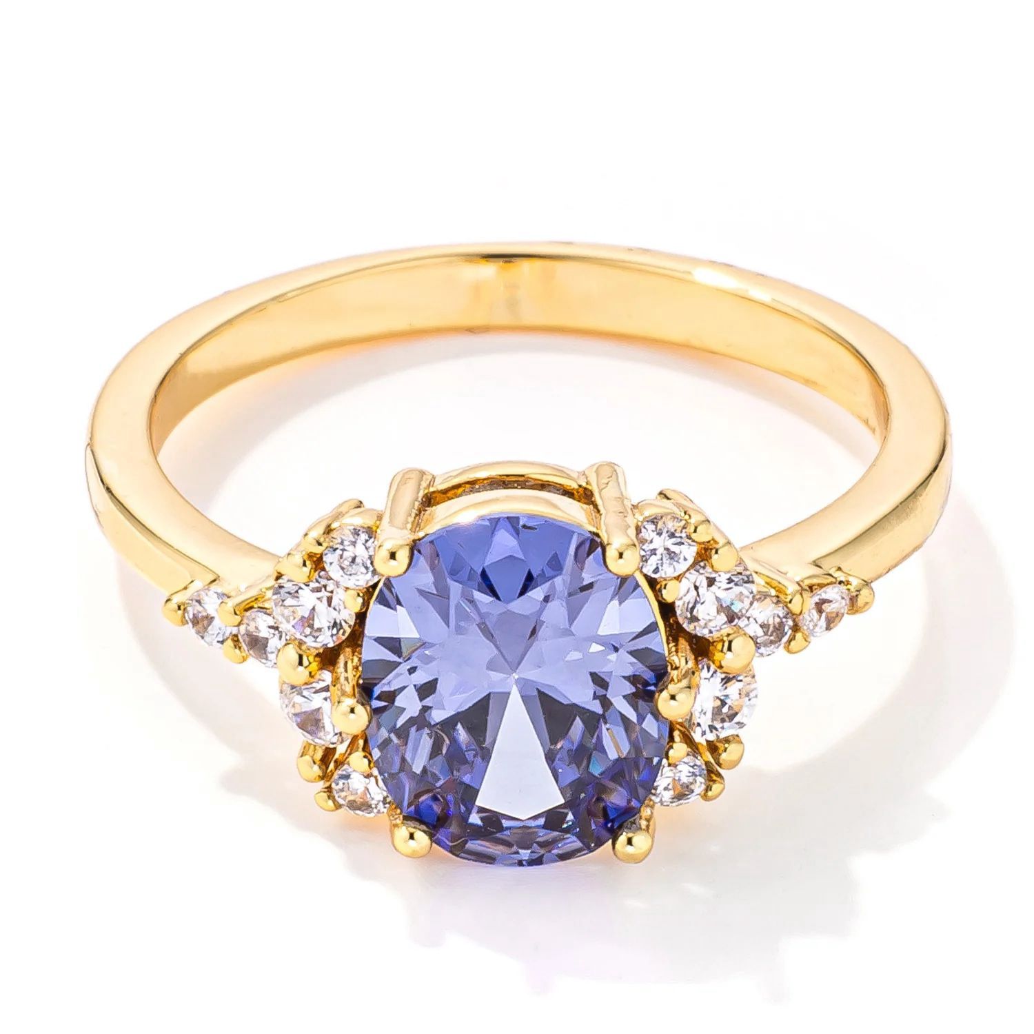 Gold Plated Engagement Ring, Size: 7