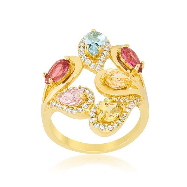 Multi-Color Cocktail Ring, Size: 7