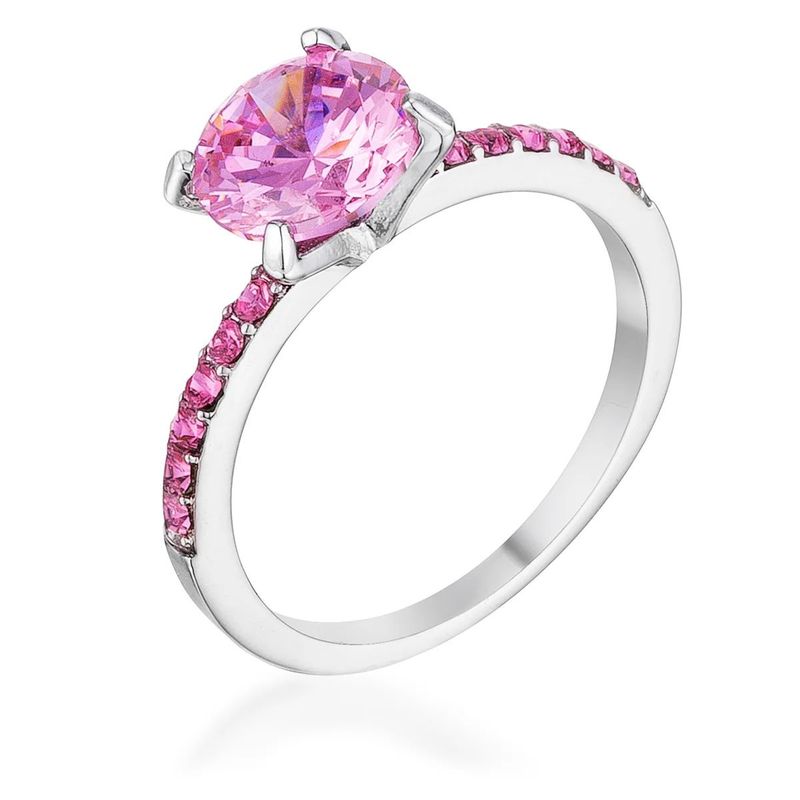 Pink Rhodium Ring