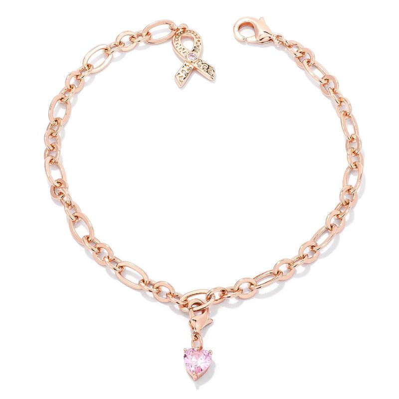 Ribbon and Heart Charm Bracelet