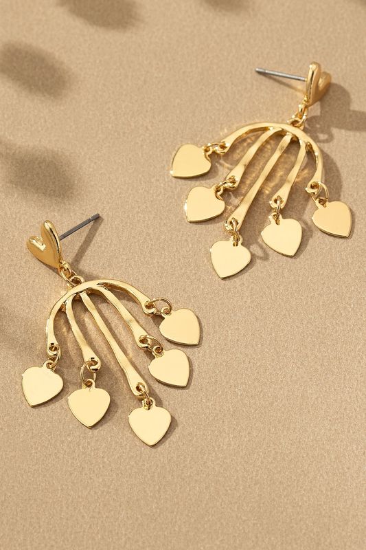 5 dangling hearts earrings