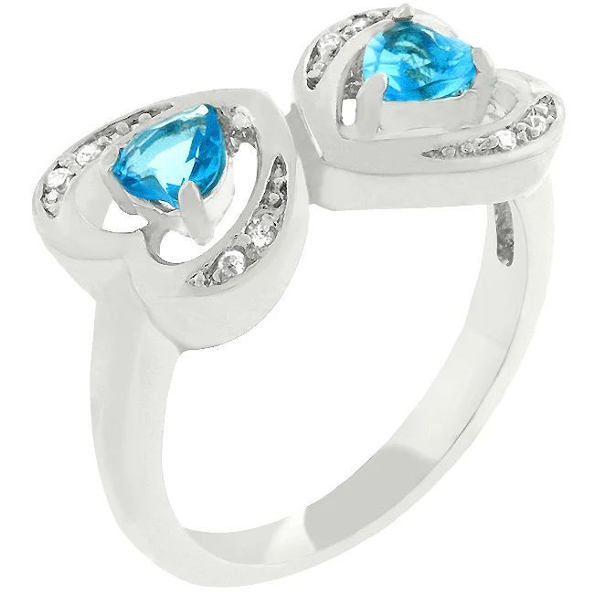 Mirrored Hearts Ring, Size: 8