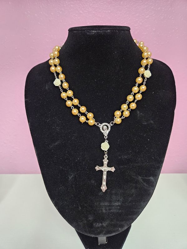 Rosary Necklace Gold