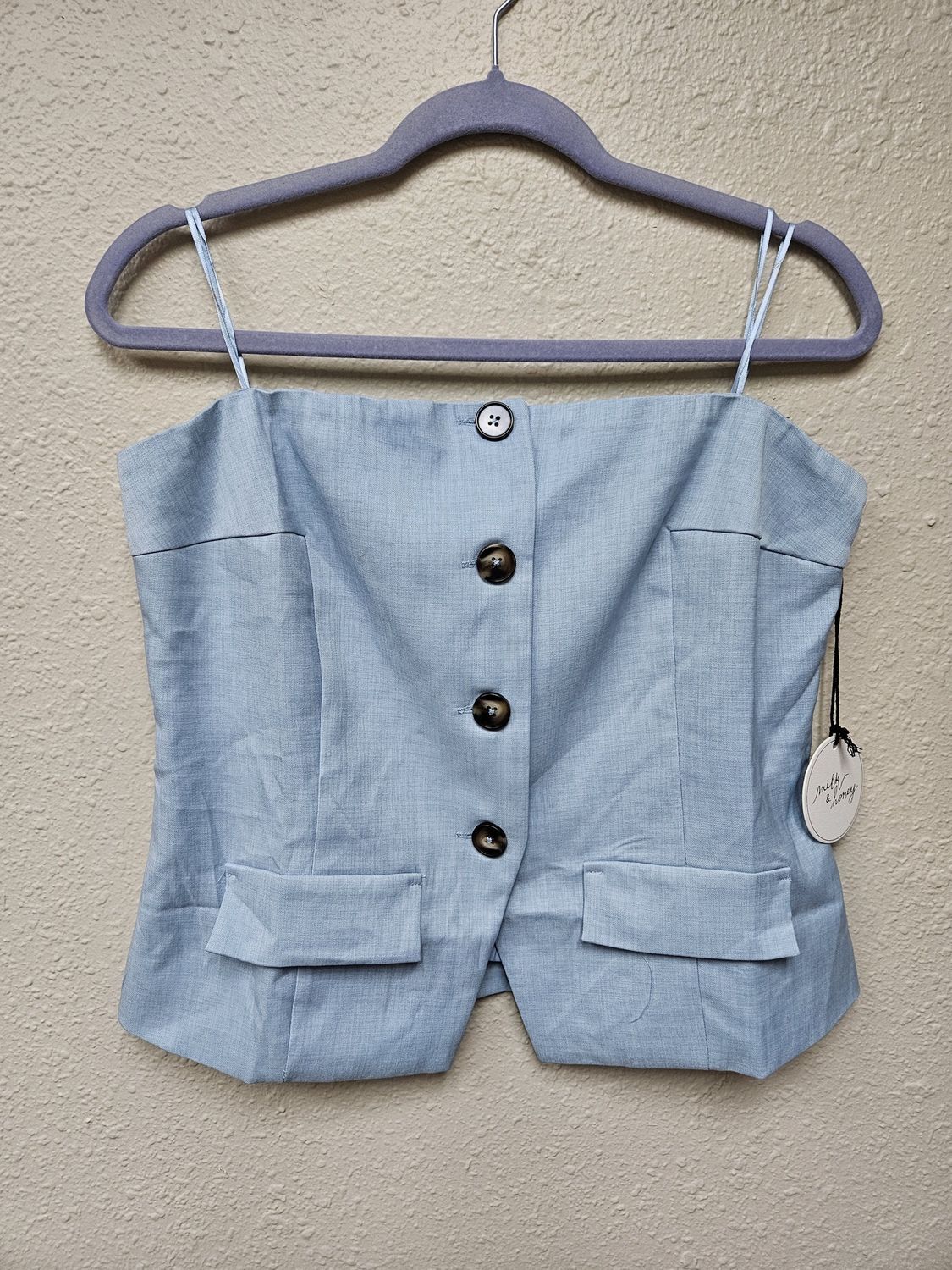 Tube Top, Colour: Light Blue, Size: Small
