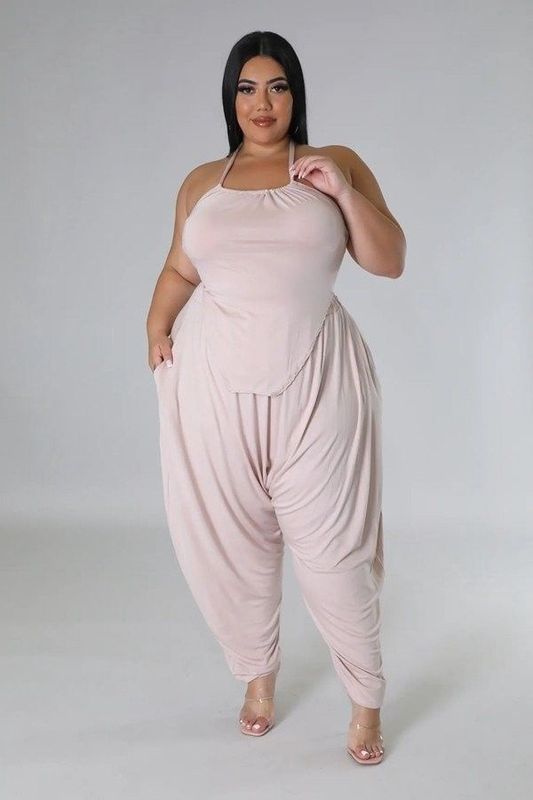 Halter Sleeveless Two Piece Set