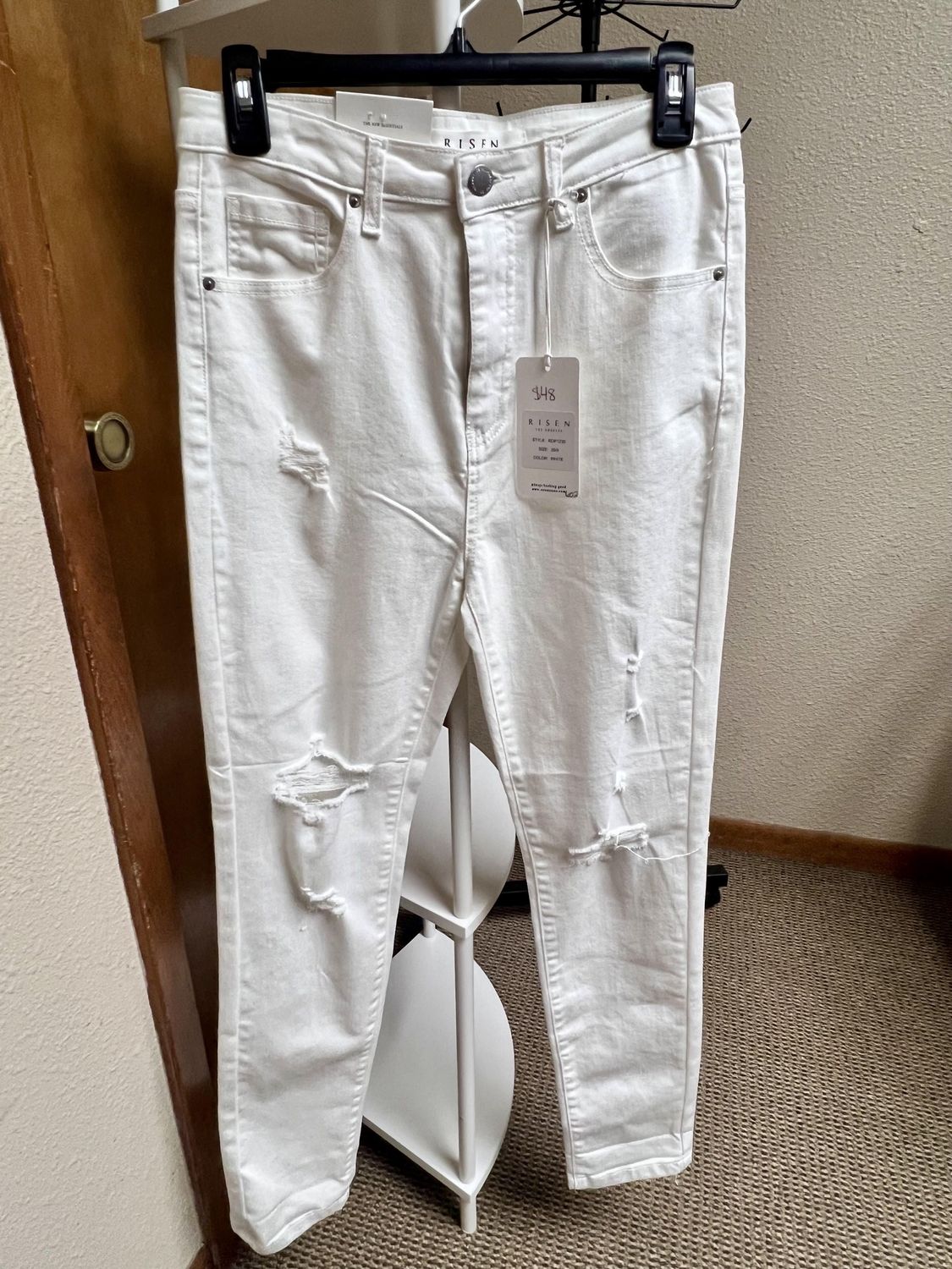 Risen Jeans, Colour: White, Size: 29/9