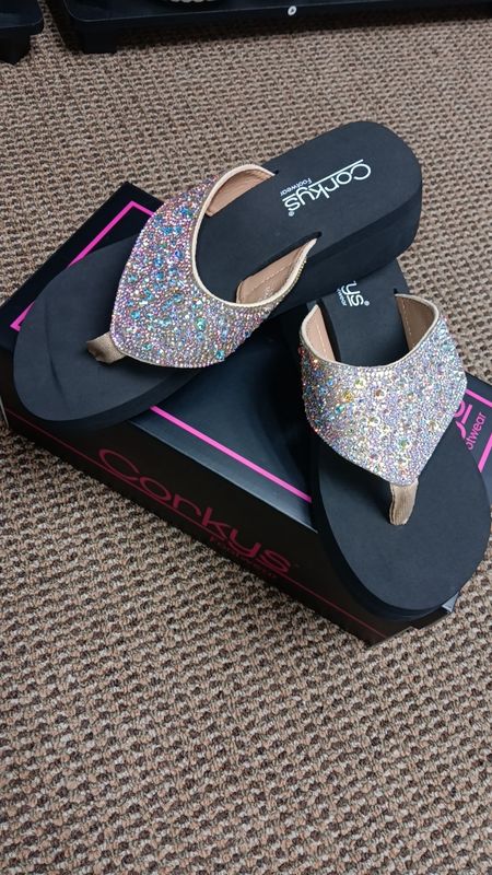 Corky&#39;s Clear Rhinstone Sandal