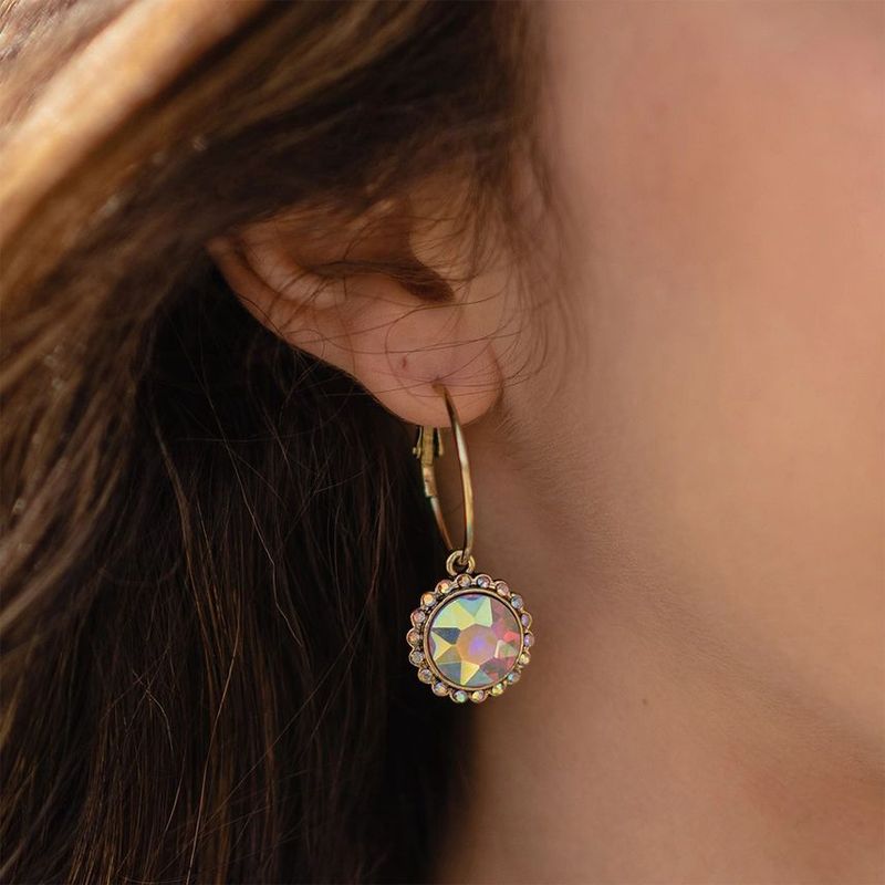 Glass Crystall Hoop Earrings