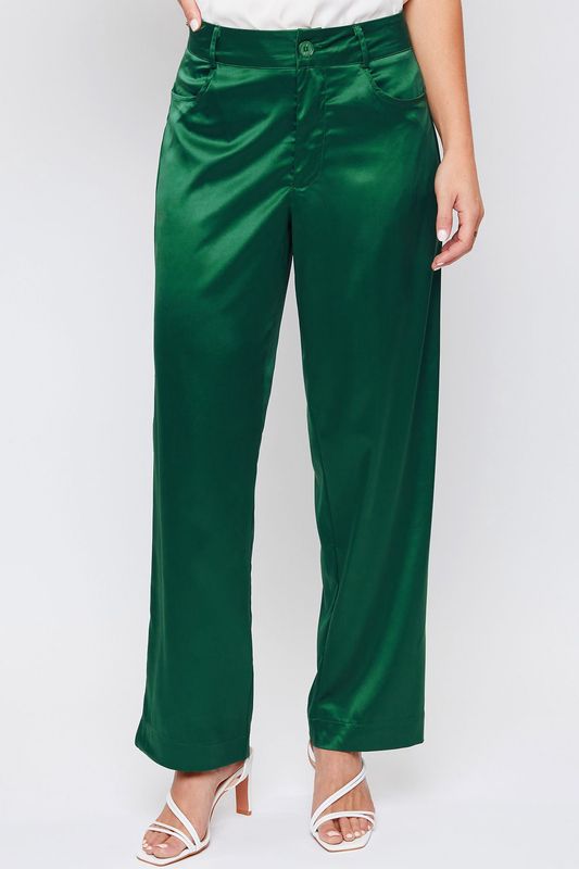 Missy Matte Stretch Satin Stove Pipe Pant