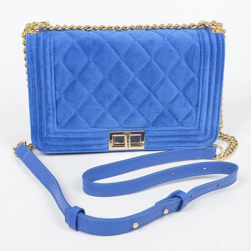 Quilted Velvet Flap Bag
