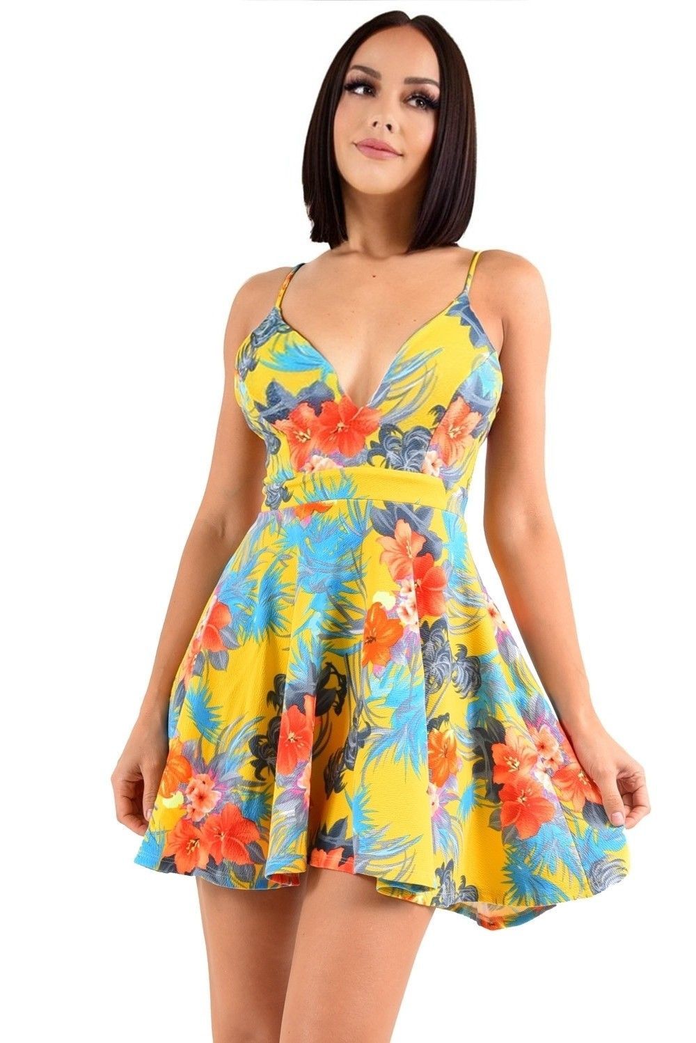 Hot Summer Floral Print Fit &amp; Flare Dress, Size: Small