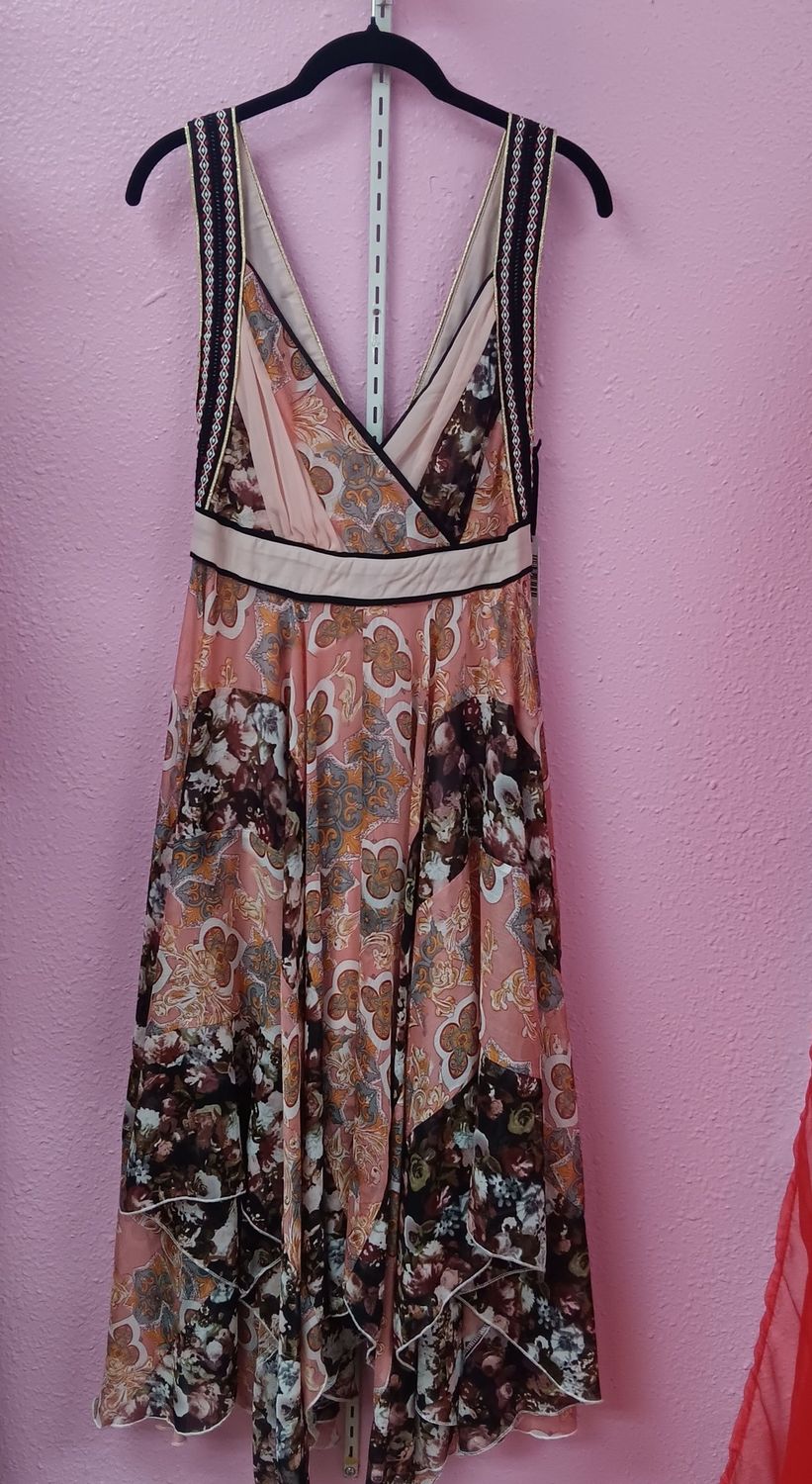 Printed Chiffon Dress, Size: S/M