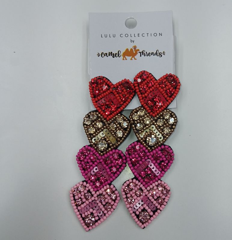 4 Heart Earrings