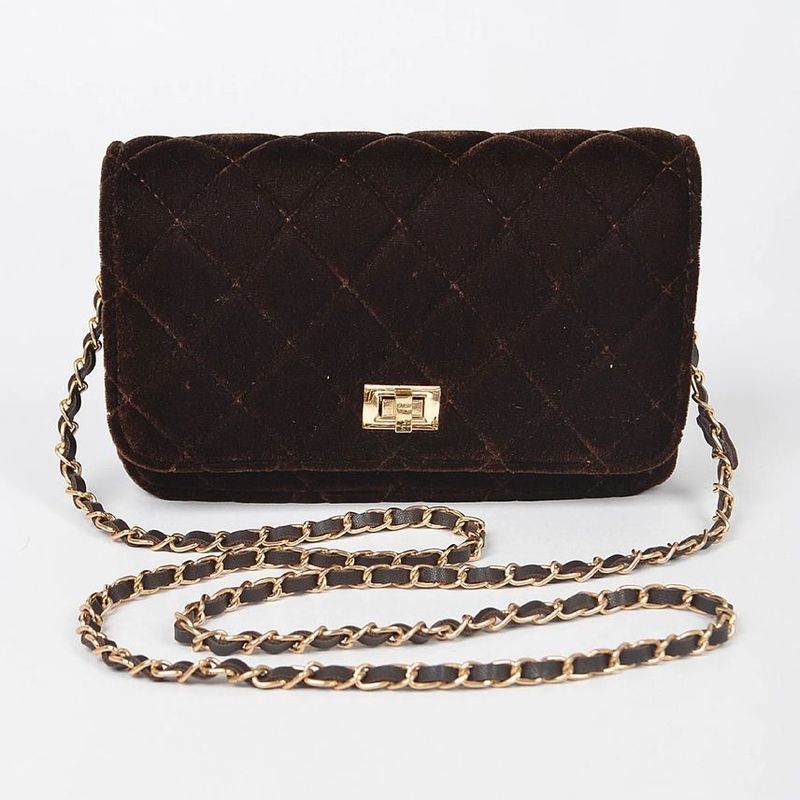 Quilted Velvet Shoulder Bag