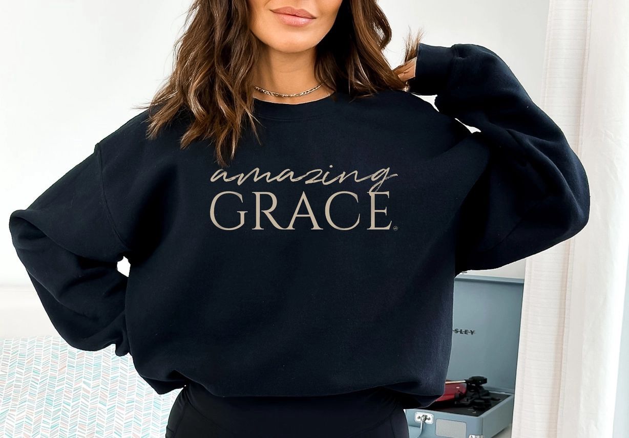 Amazing Grace Christian Graphic Sweatshirt, Size: Small
