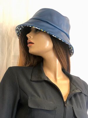 Bob cuir bleu intérieur cuir et coton Bob cuir bleu intérieur cuir et coton