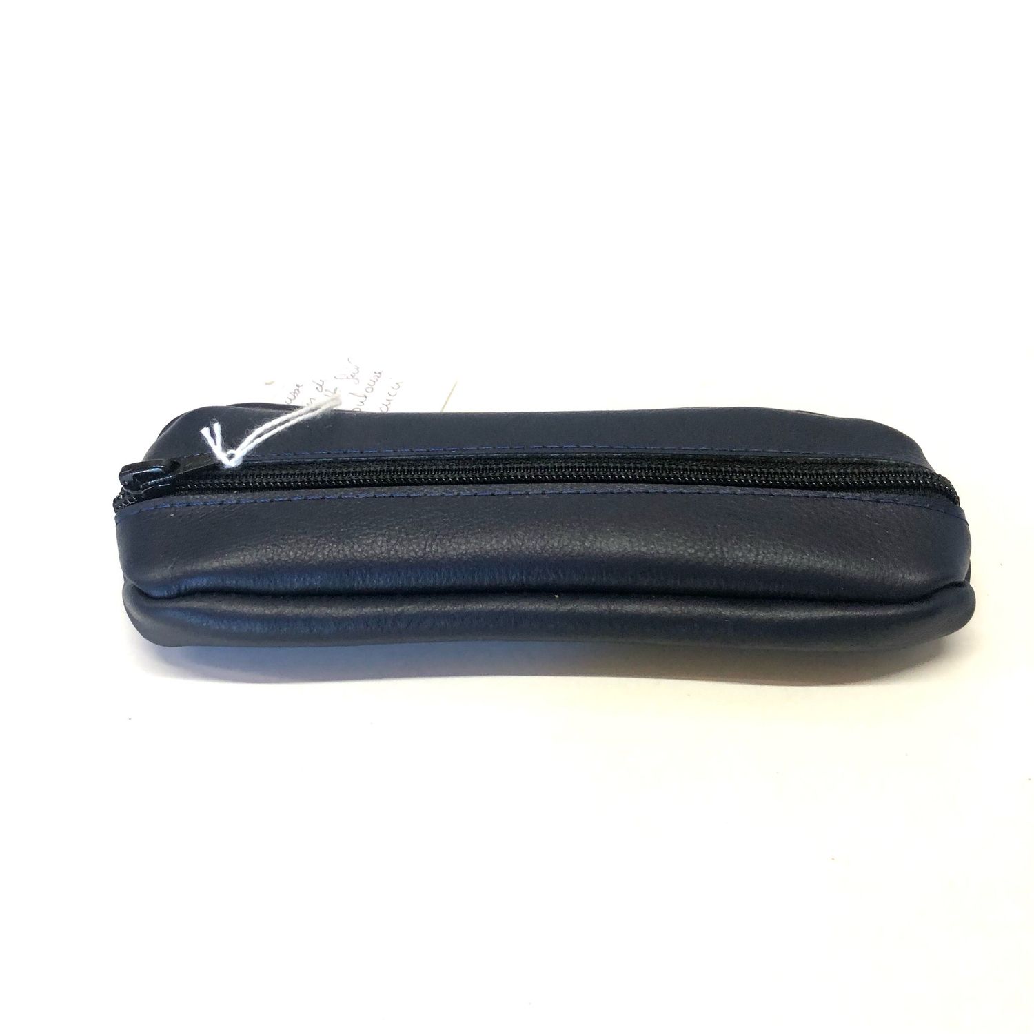 Trousse cuir bleu modèle unique fabriquée à Toulouse
SKU 00699