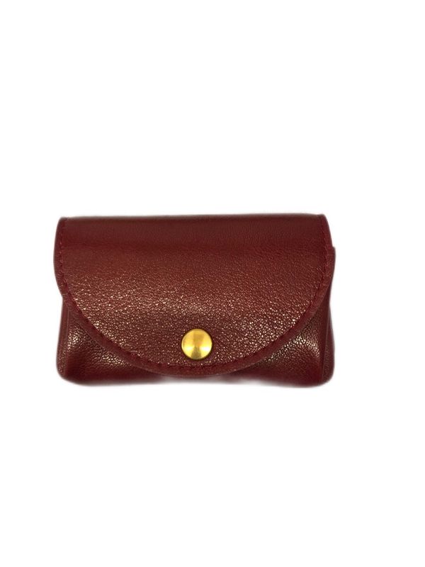 Porte monnaie cuir grenat Multi, ultra pratique compact fait à Toulouse