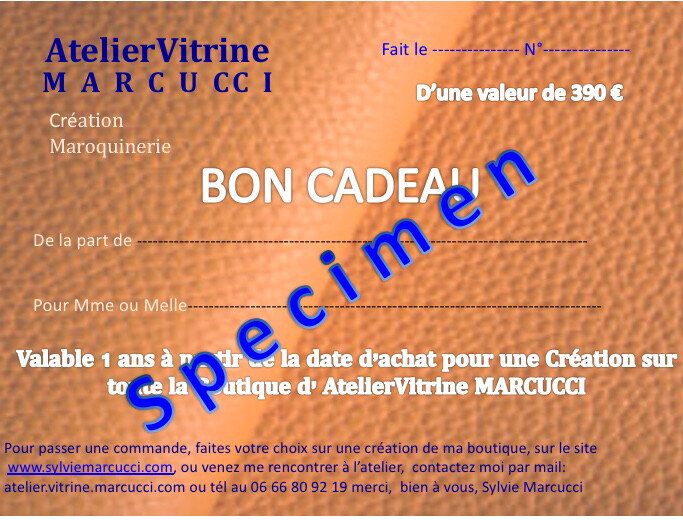 Bon cadeau Atelier Vitrine Marcucci 390 €
