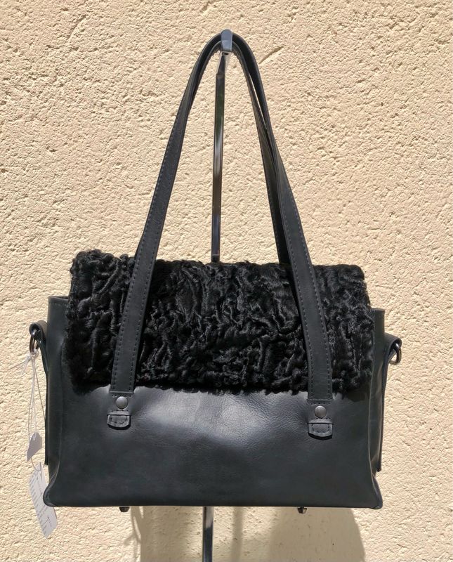 Sac cabas Lovetoulouse en cuir noir