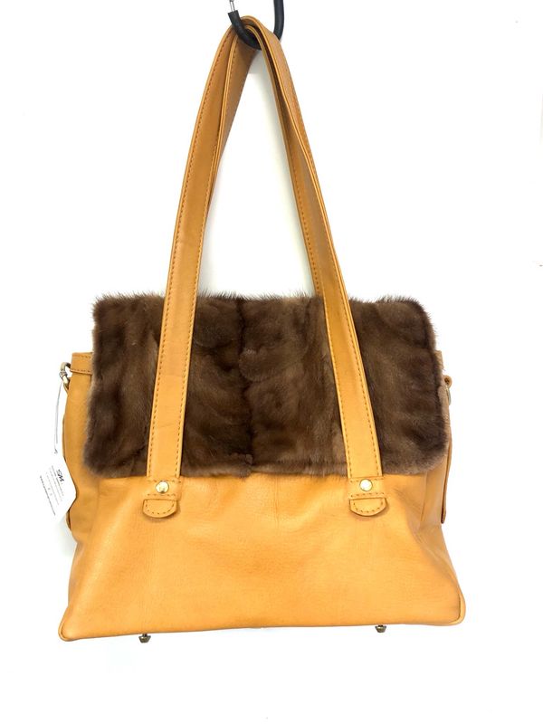 Sac Lovetoulouse GM en cuir avec fourrure upcyclée