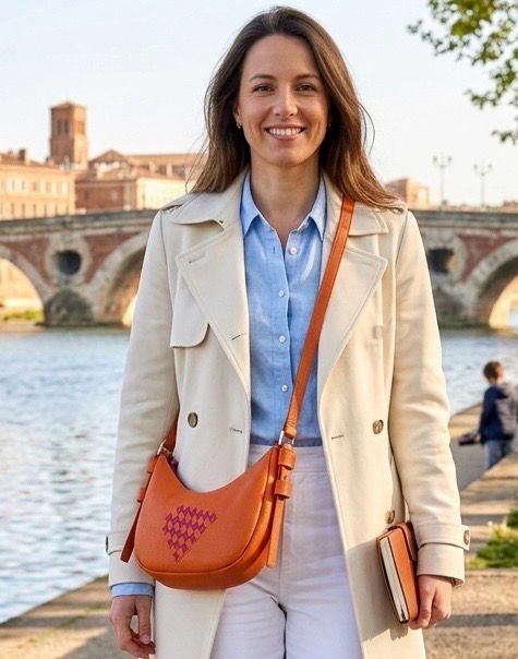 Sac Sunny en cuir bandoulière pièce unique Toulouse