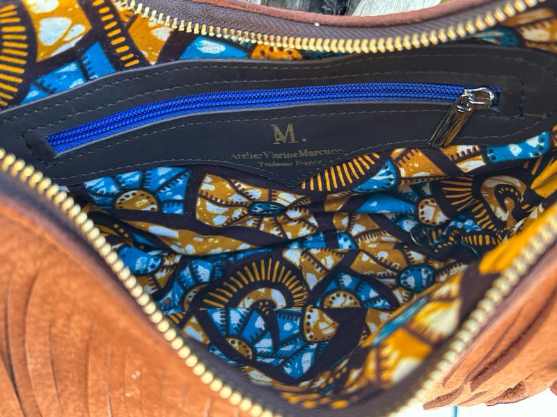 Sac sunny cuir nubuck bandoulière pièce unique fabriqué à Toulouse