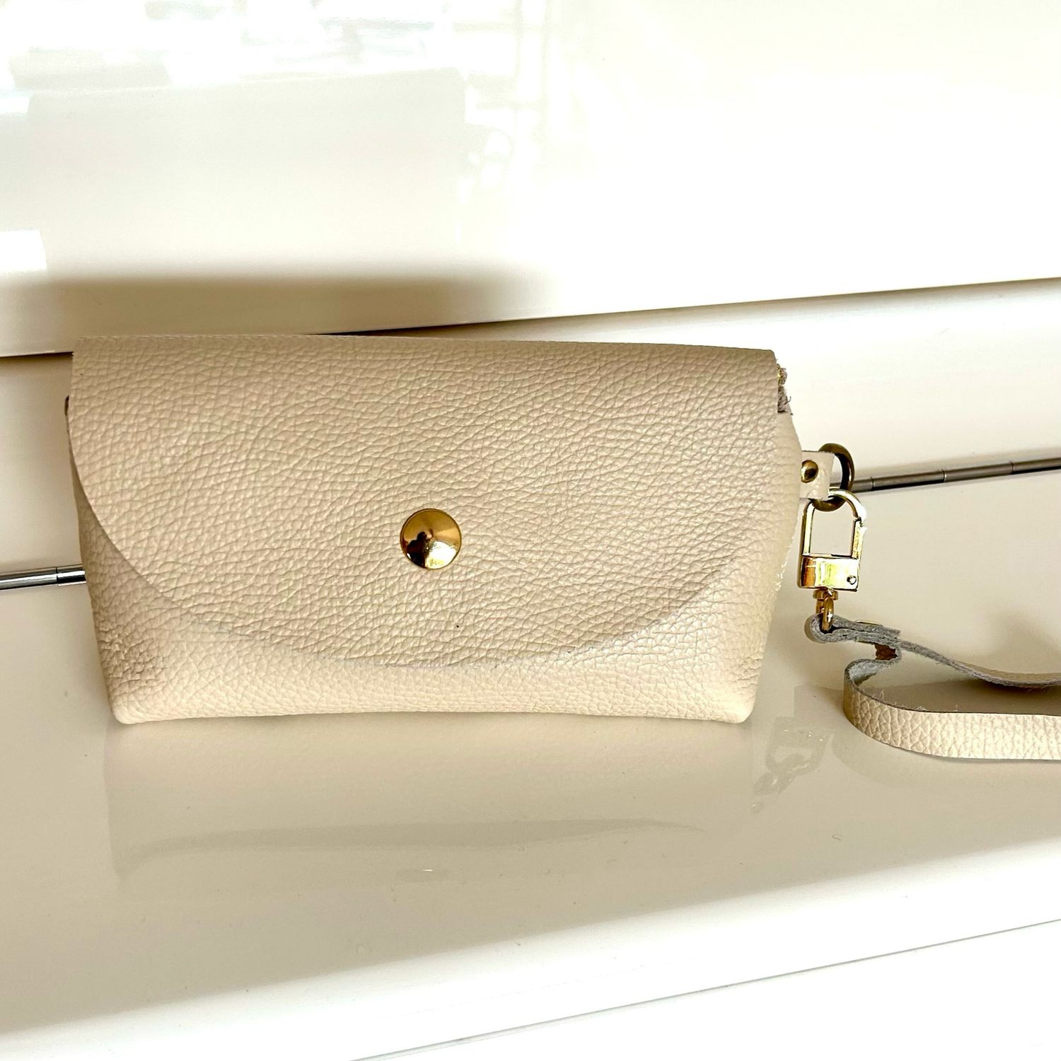 Pochette cuir Nina ivoire