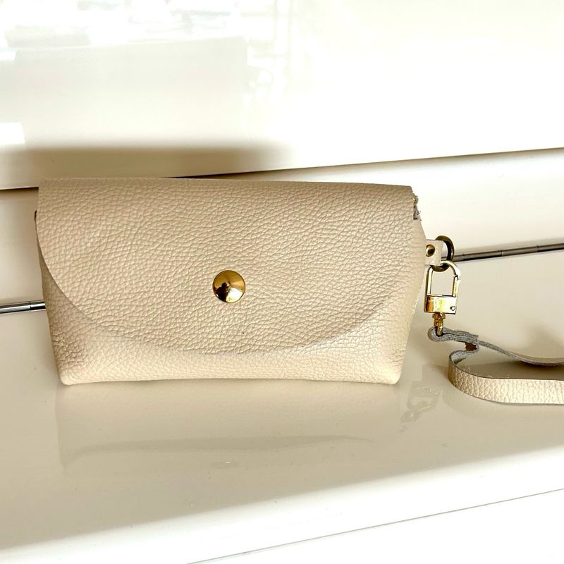 Pochette cuir Nina ivoire