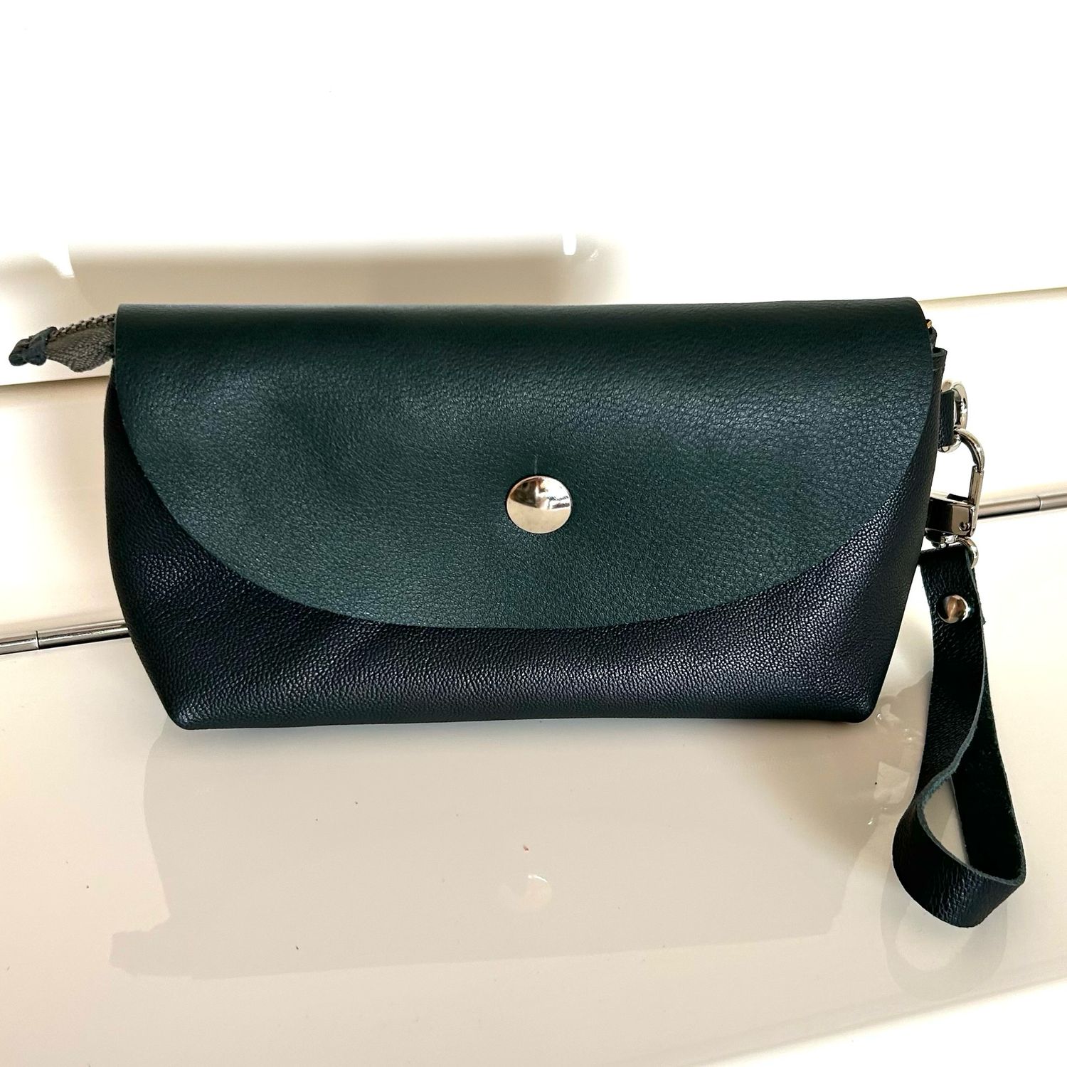 Pochette cuir Nina verte Toulouse