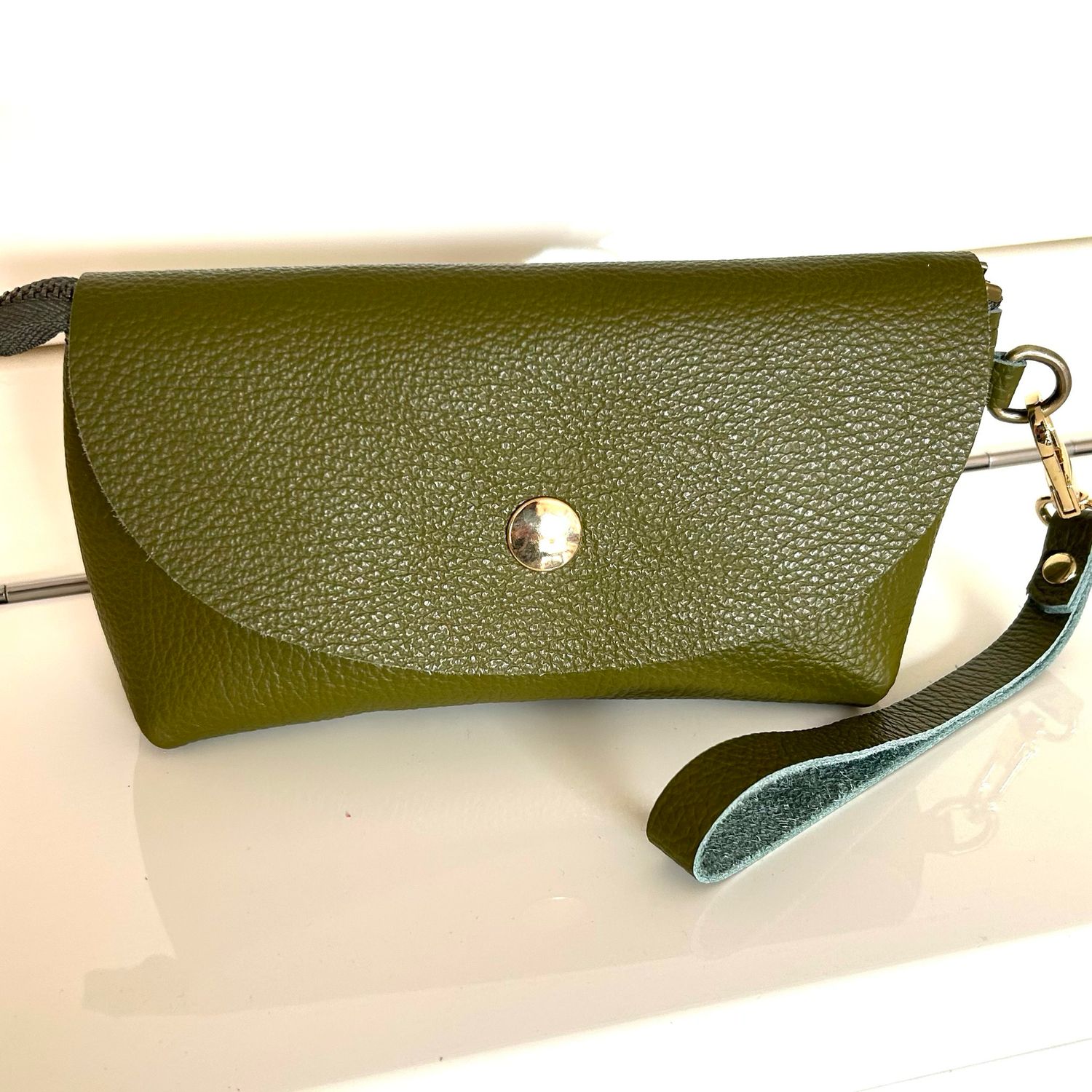 Pochette cuir Nina vert