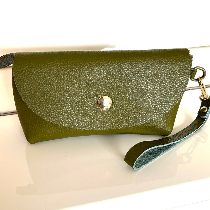 Pochette cuir Nina vert